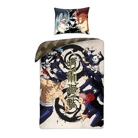Halantex JUJUTSU KAISEN The Challenge - Megumi Fushiguro Yuji Itadori - Duvet Cover 140 x 200 cm with Pillowcase 70 x 90 cm - Microfibre