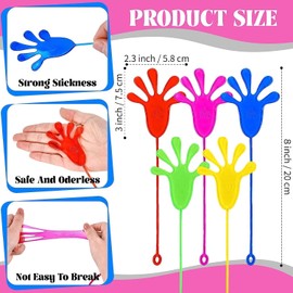 Sticky Hands 50pcs, Easter Basket Stuffers Party Favors for Kids 4-8 8-12 Stretch Fidget Toys Bulk Birthday Christmas Goodie Loot Bag Fillers Gift Classroom Prize for Boys Girls