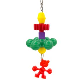 Mandarin Bird Toys by M&M 1098 Star Gear Grabber - Colorful Handmade Hanging Bird Cage Toy, Interesting Parts, Great for Small Pets Budgie Cockatiel Lovebird