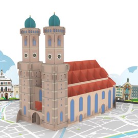 MOKIO® Pop-Up Card - Munich Frauenkirche - 3D Birthday Card for a Bavaria Holiday, Munich Greeting Card for Birthday