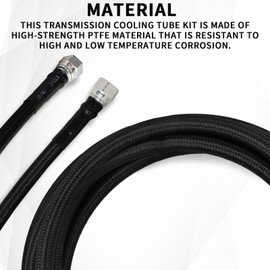 Mupera Upgraded 6AN Braided Lines - 52-Inch Black Nylon Transmission Cooler Lines, Compatible with TH350 700R4 TH400 NP-700RTL 3L80, Transmission Cooler Hose for Chevy Ford Mopar GM Buick