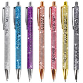 frcaiutos 7Pcs Funny Days of the Week Pens Funny Words Everyday Funny Pens Describe Mindset Sarcastic Ballpoint Pens Idea Gifts for Coworkers
