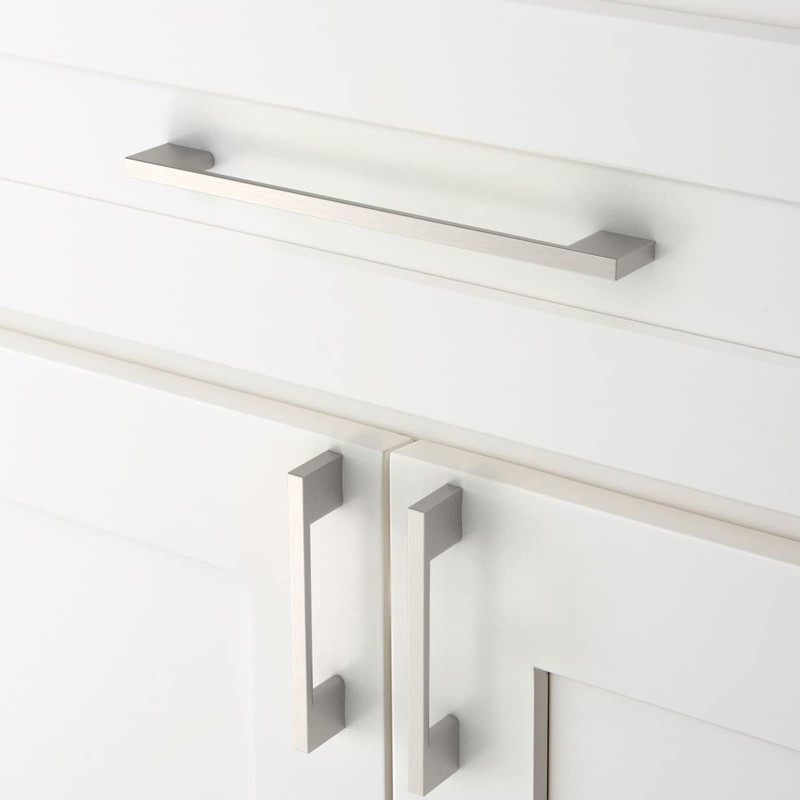 Amerdeco 10 Pack Brushed Satin Nickel Cabinet Pulls 7.5 Inch(192MM)