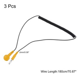 QUARKZMAN Esd Earthing Cable Cord 180 cm/71 Inches Long Antistatic Grounding Wire Cable Lantern Tip + Buckle for Eliminating Electrostatic Conductors Pack of 3 (Black + Yellow)
