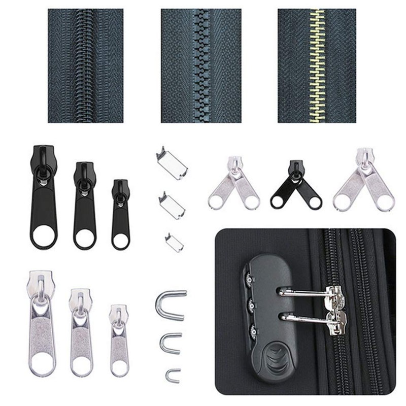 Zipper Repair Kit, Includes 2 Pliers for Repair, Sewing Replacement,