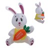 59.8in Inflatable Happy Easter Bunny Decoration Inflatable Rabbit Sitting Holding