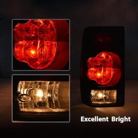 CHEDA Tail Lights w/Bulbs Compatible with Toyota Hilux Pickup Truck 1989-1995 Clear Lens Black Housing 8156089166, 8155089166, TO2800105, TO2801105 Rear Lamp Assembly Pilotos Traseros Conjunto