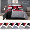 Chezmoi Collection Upland 7-Piece Quilted Patchwork Comforter Set, Red/Gray/Black, Oversized