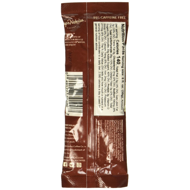 PapaNicholas Coffee Premium Hot Cocoa, Dutch Chocolate, 24/carton