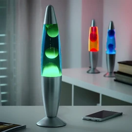 CELLUSTOP Lava Lamp Retro - Magma Retro Lamp - Heavy Duty Glass - 35cm - Supplied with 2 x 20 Watt Bulbs - Blue