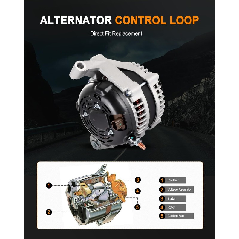 ASAPE 13913 High Output Replacement New Alternator Fit for 2003-2006