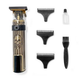 Set Rasuradora Máquina para Rasurar de Precisión Rasuradora para Cortar Cabello con Pantalla LED Inalámbrica Recargable Portátil para Hombre (Calavera/Onda)