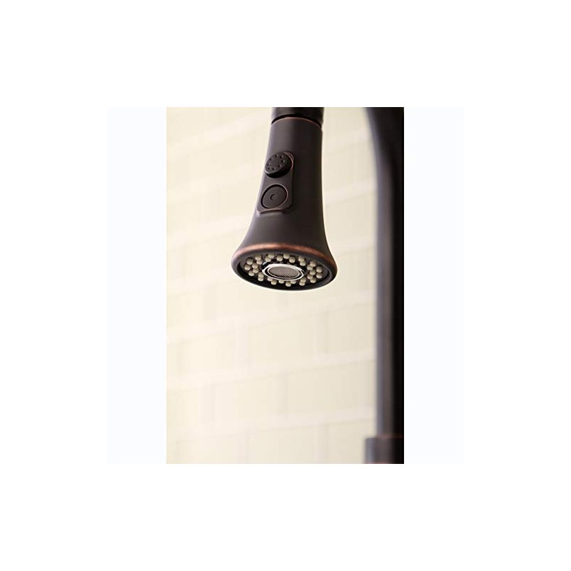 Kingston Brass Gourmetier KDH8726 Pull-Down Kitchen Faucet Sprayer, Naples Bronze