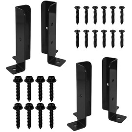 4Pcs Deck Post Brackets Adjustable Heavy Duty Wood Fence Pergola Post Base Brackets Kit, Fits 1.5x1.5, 2x2, 2x4, 4x4 Posts, Durable Deck Post Anchor Support for Deck Railing Mailbox, Pergola Repair
