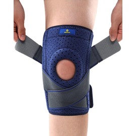 ABYON Knee Support for Men and Women, Adjustable Non-Slip Knee Brace with Side Stabilizers and Open Patella Gel Pad for Arthritis, Meniscus Tears, LCL/MCL/ACL Ligament Joint Pain (2XL/3XL)