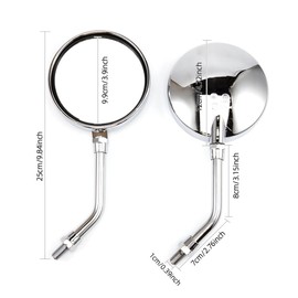 Universal 10mm Chrome Rearview Mirrors Motorcycle Motocross Scooter E-bike Racing Motorbike Side Mirror Rear View Accessories