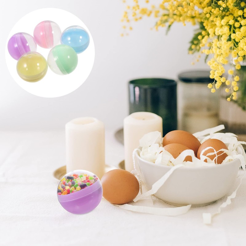 ABOOFAN 50pcs Fillable Capsules Ball Bauble Sphere 50mm Round Capsules