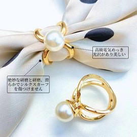 Coollooda Scarf Ring, Scarf Fastener, 6 Types, 6 Pieces, Rhinestones, Women's, Popular, Elegant, Scarf, Ring, Smooth, Silk Clip, Mother's Day, Wedding, School Entrance Ceremony, Graduation Ceremony,