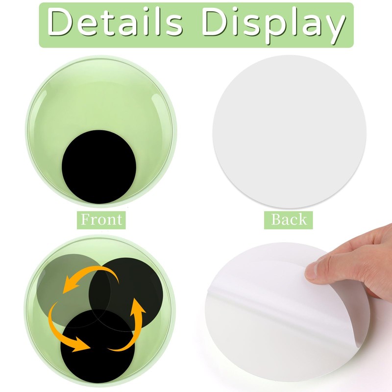 4 Pack Glow in The Dark Giant Googly Eyes, 6