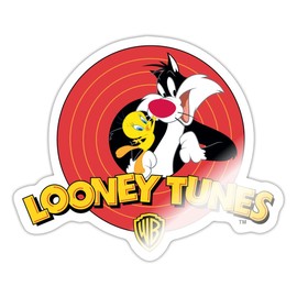 Spreadshirt Looney Tunes Sylvester and Tweety Sticker, 10 x 10 cm, White Glossy
