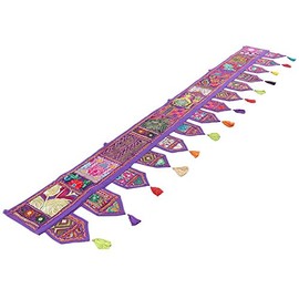 Eyes of India - Cenefa de Ventana de Color torán para Colgar en la Pared, diseño Bohemio Indio, Hecho a Mano