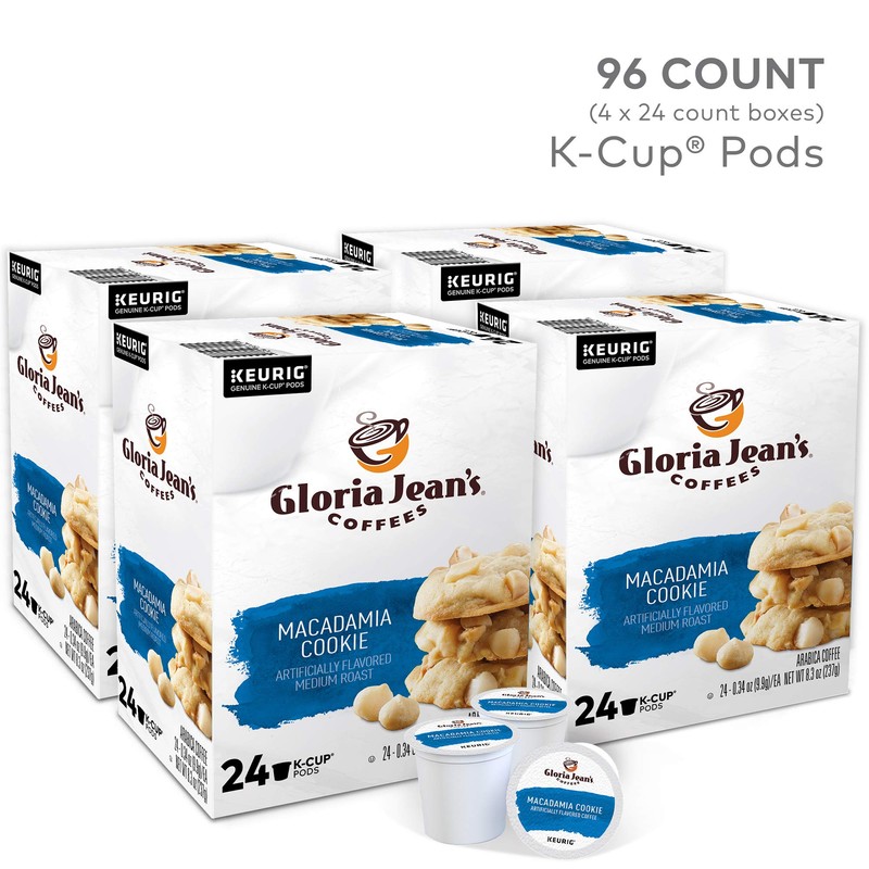 Gloria Jean's Macadamia Cookie Keurig Single-Serve K-Cup Pods, Medium Roast