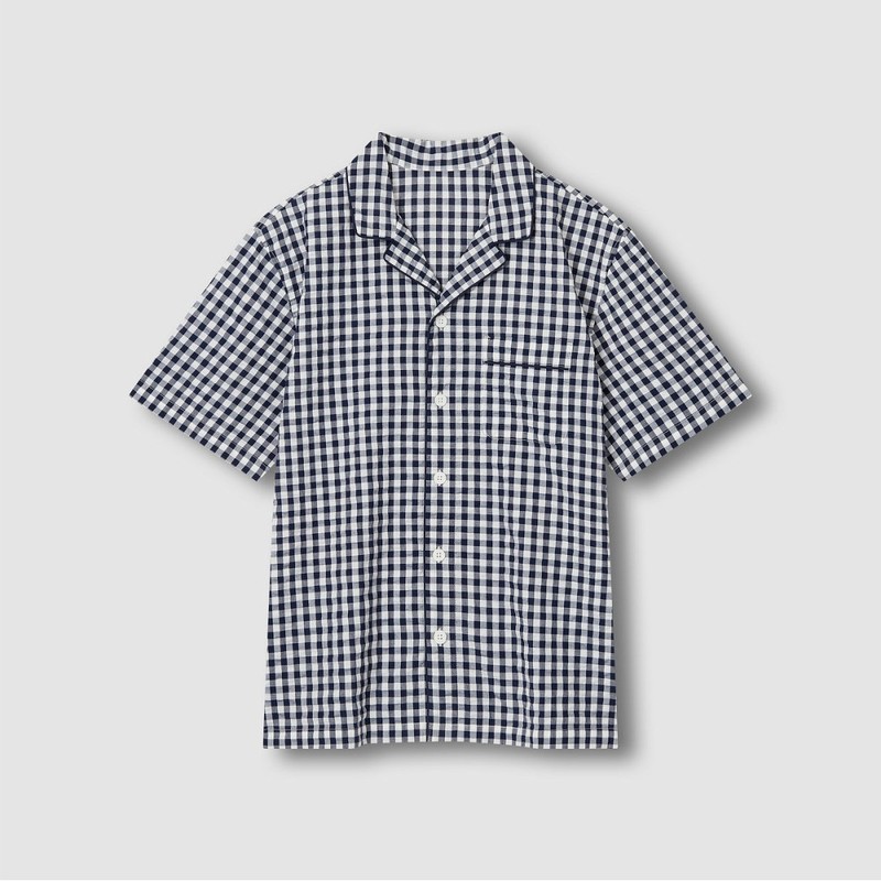 JAJU [JAJU] Men's Seersucker 5-part Pajama Set_Light Navy