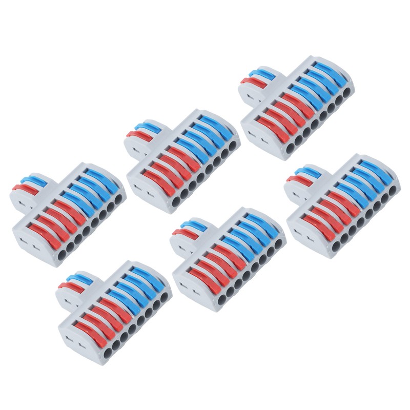 6PCS 2 in 8 Out Terminal Blocks 8 Way Butt