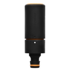 Fiskars Hose Nozzle, Continuously Adjustable, SoftGrip Nozzle, Universal Size, 10.7 cm, Diameter 3.6 cm, 59 g, Black/Orange, 1027088