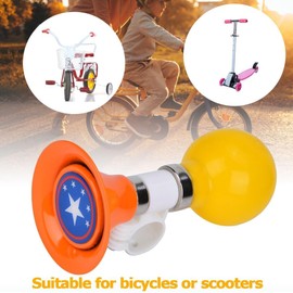Rubber Children's Bicycle Horn, Children's Bicycle Loud Horn, Metal Rubber Loud Children's Bicycle Horn Warning Bell for Boys Girls Accessories (Orange)