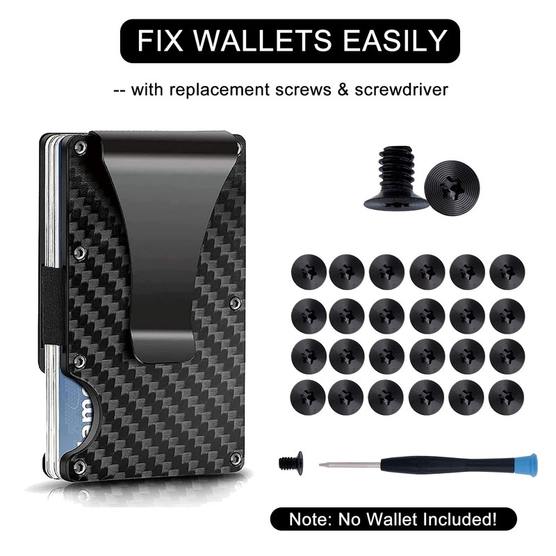 NICENEEDED Wallet Replacement Screws Kit, Black DIY Wallet Screw Repair