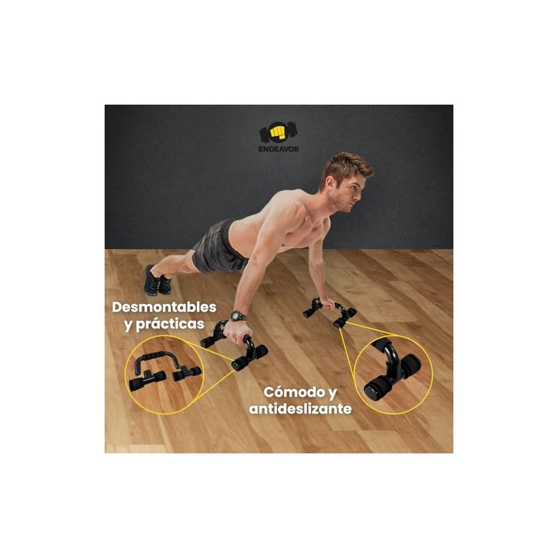 Kit Rodillo Abdominal Barras Push-up Cuerda Para saltar Ejercitador Mano