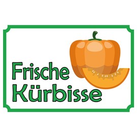 AGDeko® Blechschild frische Kürbisse Hofladen Größe 30x20 cm