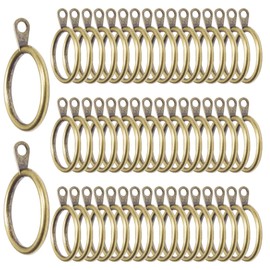 50 Pcs Metal Curtain Rings, 38mm Brass Curtain Rings Curtain Pole Rings, Antique Brass Curtain Rings for Hanging Window Curtains and Rods Curtain Eyelet Rings