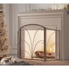 Kingson 3-Panel Arched Childproof Fireplace Screen Decorative, Handcrafted Scroll Wrought