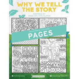 Once ON This Island | “Why We Tell The Story” Collection | Coloring Pages by Coloring Broadway | Hand-Drawn Illustrations - Printed on Matte Card Stock (8.5" x 11") - Set of 4