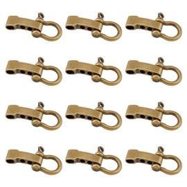 SUPERFINDINGS 12Pcs Adjustable Bow Shackles Antique Bronze D Ring Shackle Clasps with 5 Holes Paracord Bracelets Making Buckles Alloy Screw Pin Anchor Shackle Hole 5~8mm