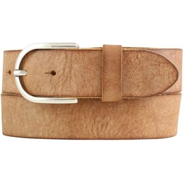 BELTINGER Women's Belt Made of Soft Full Cowhide Leather Vintage Look 4 cm Jeans Belt for Women 40 mm Leather Belt Used Look, Tabac, Antique Silver