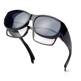 Face Shadow Women's Polarised Over Sunglasses Over Normal Glasses UV400 Protection, Over Glasses for Glasses Wearers, Ultra Light Driving, Fishing, m-black frame/gray lens