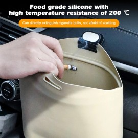 Unbranded Silicone Car Trash Can Portable Storage Garbage Bin Hanging Foldable Waste Bin