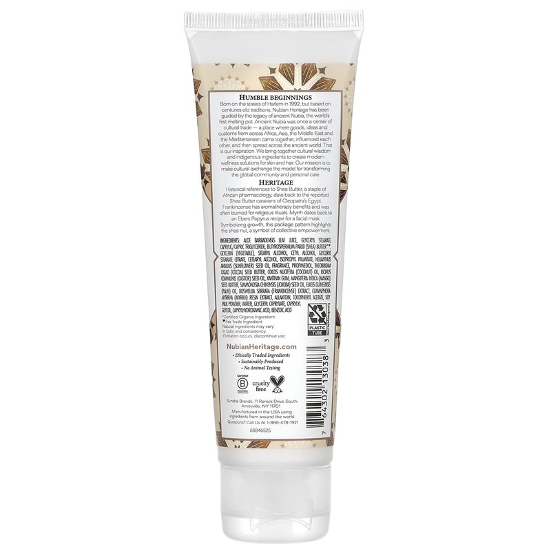 Nubian Heritage Hand Cream, Raw Shea and Myrrh, 4 Ounce