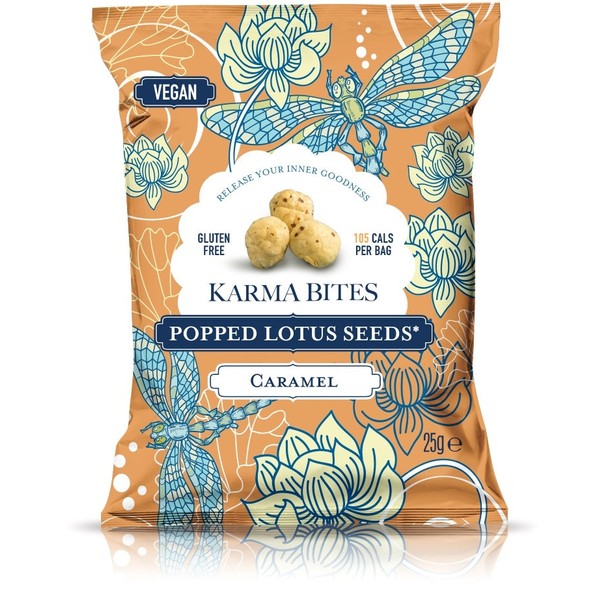 Karma Bites Popped Lotus Seeds Caramel 25g x 5 packets