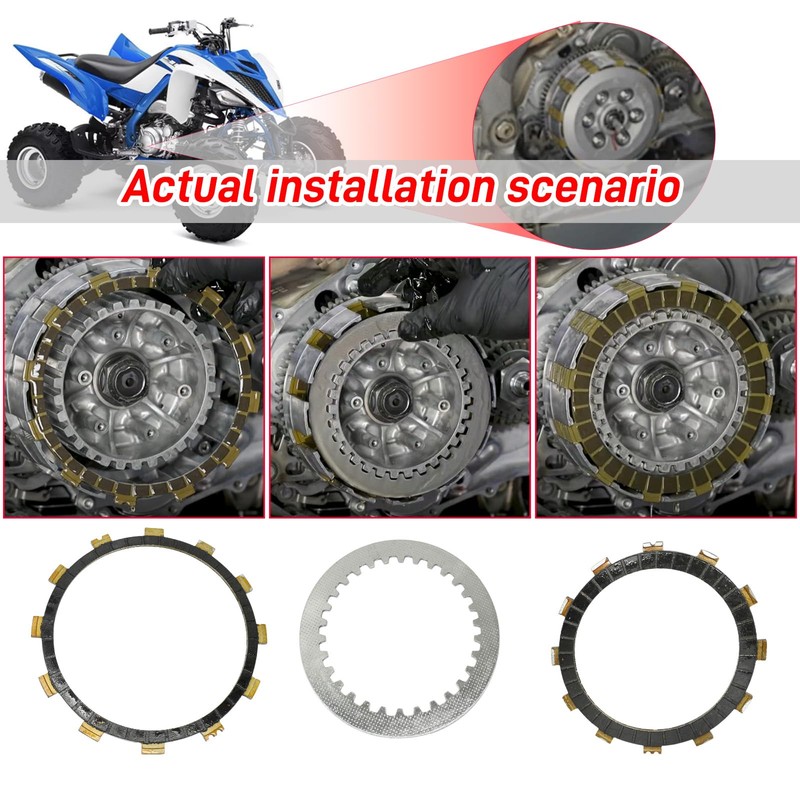 Clutch Kit & Friction Steel Plates Cover Gasket Compatible with