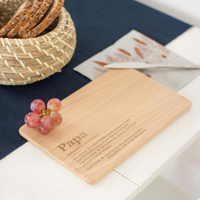 LAUBLUST Breakfast Board with Engraving – Lexicon: Das ist Papa