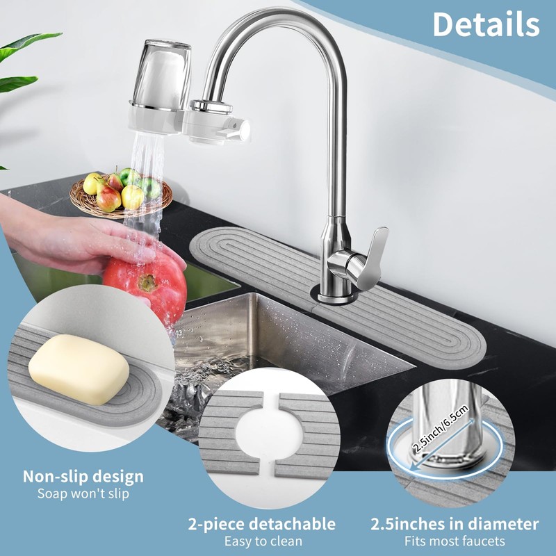 Faucet Mat for Kitchen Sink - 23.6" Diatomite Fast Drying