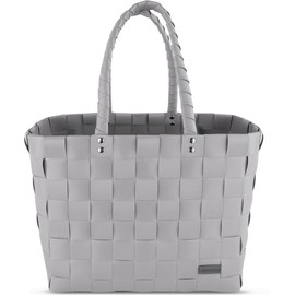 normani Braided Shopping Bag with Handles - Extra Robust Carry Bag, lightgrey, Modern