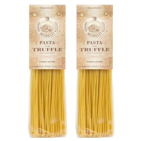 Morelli Truffle Tagliolini Pasta with Wheat Germ - Imported Pasta from Italy - 8.8 Ounce / 250g (2 pack)