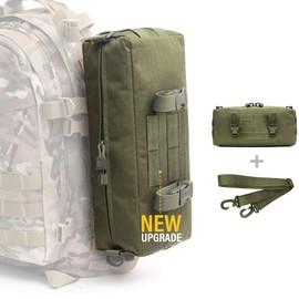 WYNEX Tactical Increment Molle Pouch, Vertical EDC Utility Pouches Shoulder Bag Military Multipurpose Large Capacity with Shoulder Strap Waterproof Accessories Modular Design