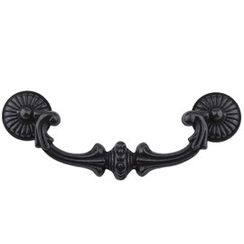 MuDuJia 10-Pack 5" C-C (5 Inch Centers) Bail Drawer Pull Drop Handles Dresser Handle Cabinet Pull Hardware Vintage Style Antique Black 128 mm Centers (10)