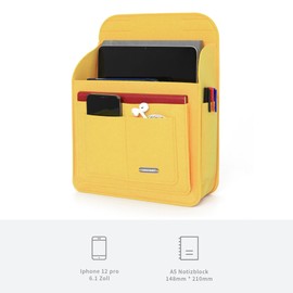 Lucky Sign - Multifunctional Felt Bag Organiser for Fjällräven Classic 16L Backpack Organiser, 26 x 10 x 35 cm, Yellow